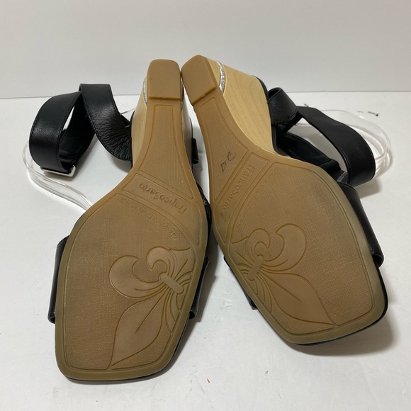 COPY - Franco Sarto Samina Black Leather Wedges Size 9.5 - Picture 11 of 14